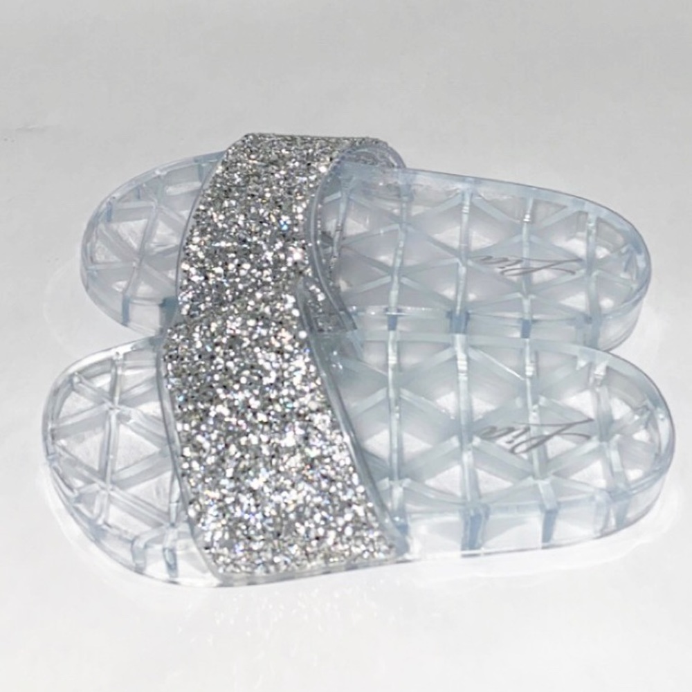 Vibrant Silver sequin Jelly Sandals